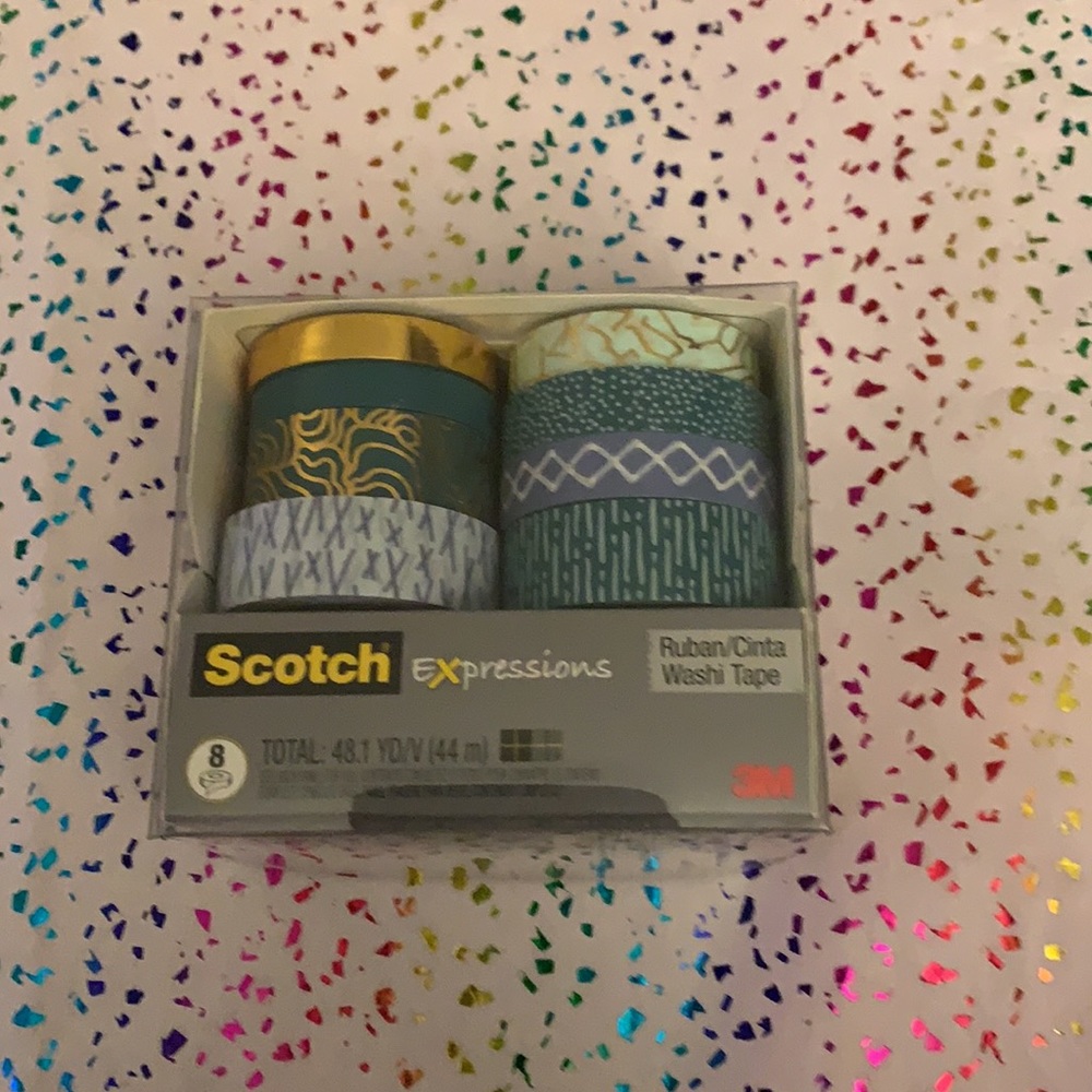 NWT Scotch 8-Color 48 yards of Coordinated Washi Tape - Fun Journaling Crafts!
